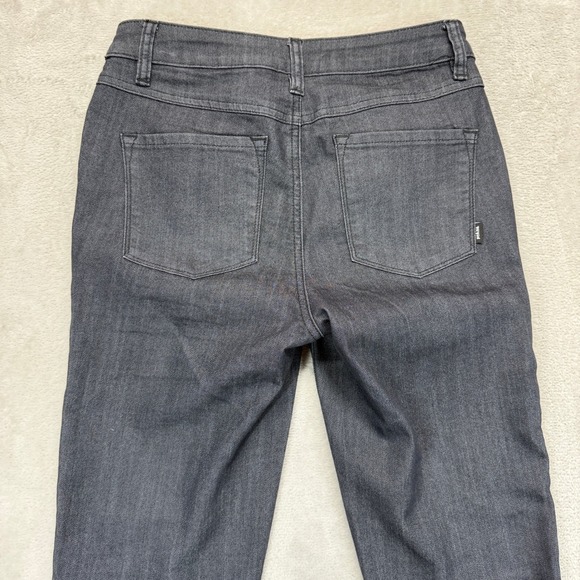 Prana Jeans Women's 2 Kayla High Rise Gray Solid Stretch Denim Slim Straight Fit - Picture 8 of 15